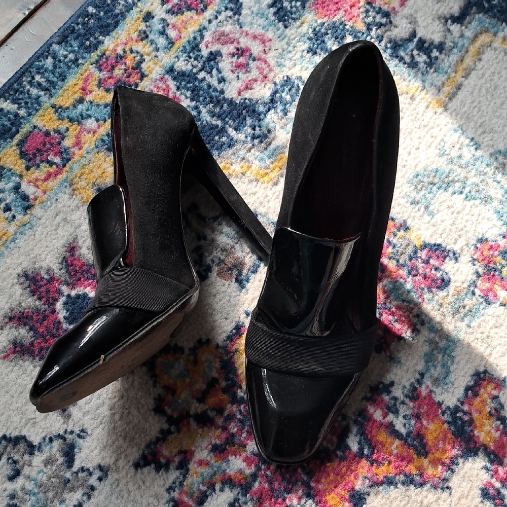 Celine Black Heels Sleek Patent Leather
